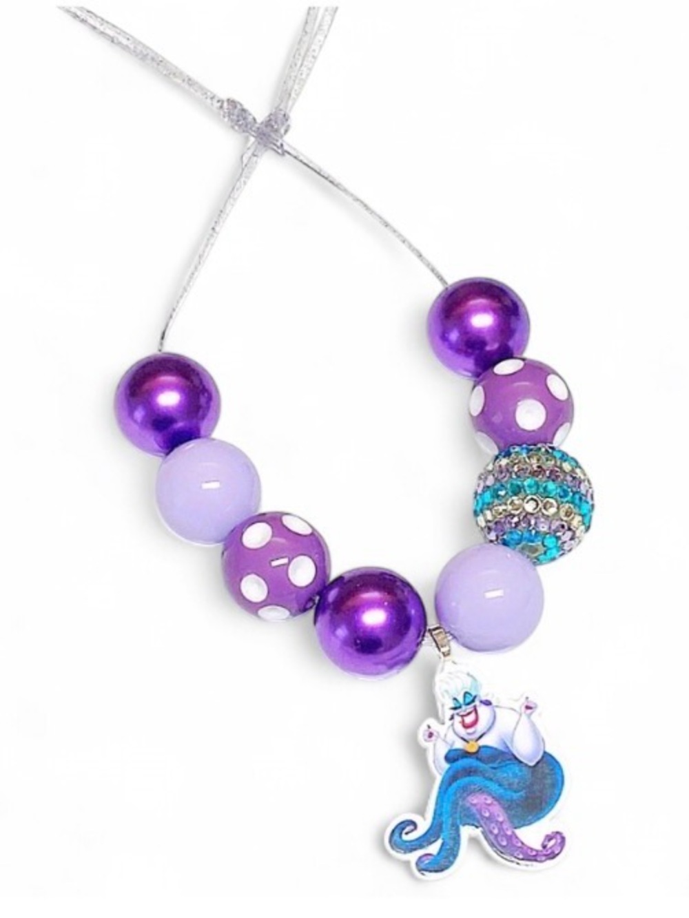 Ursula Inspired Disney Villain Bubblegum Chunky Necklace Girls Purple